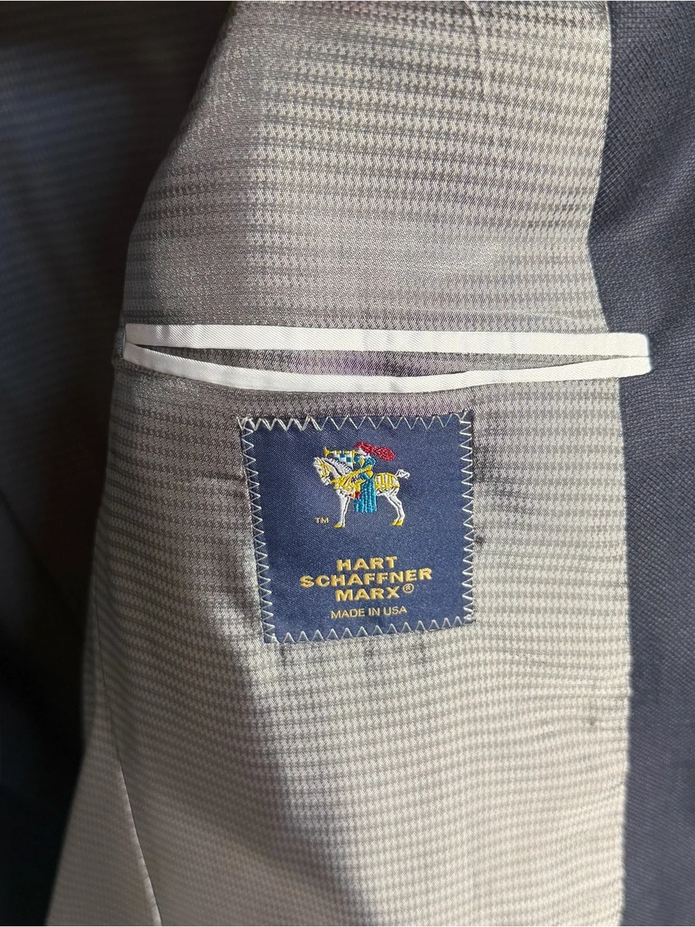 Hart Schaffner Marx Navy Wool Blazer Sport Coat Made in USA Men’s 2 Button